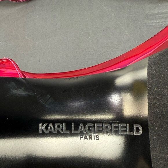 KARL LAGERFELD PARIS Women's Jala Embellished Ankle-Strap Sandals size 10 - Picture 10 of 11